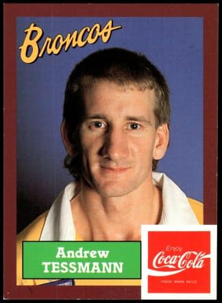 1989 Coca-Cola Promotional Card - Card 19 Andrew Tessman Brisbane Broncos