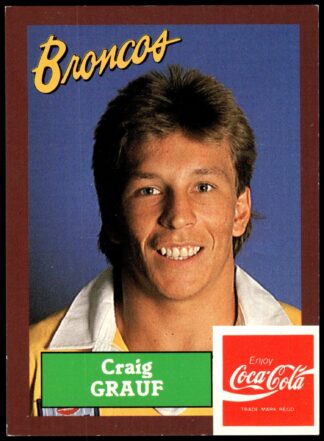 1989 Coca-Cola Promotional Card - Card 23 Craig Grauf Brisbane Broncos