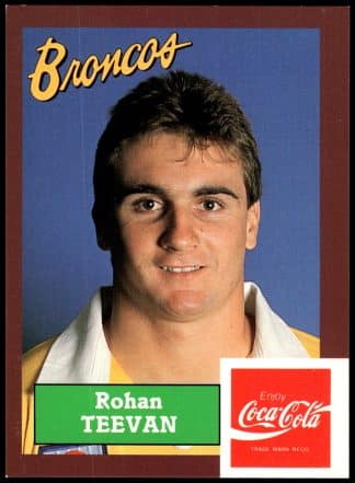 1989 Coca-Cola Promotional Card - Card 26 Rohan Teevan Brisbane Broncos