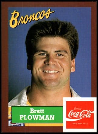 1989 Coca-Cola Promotional Card - Card 28 Brett Plowman Brisbane Broncos