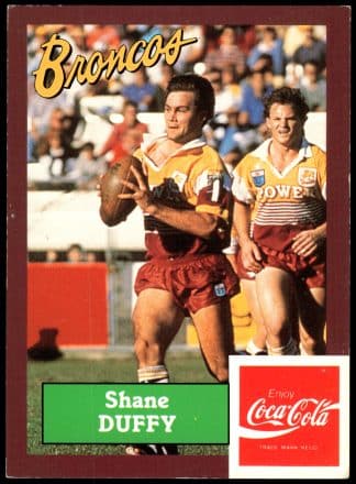1989 Coca-Cola Promotional Card - Card 31 Shane Duffy Brisbane Broncos
