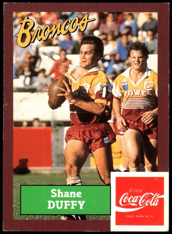 1989 Coca-Cola Promotional Card - Card 31 Shane Duffy Brisbane Broncos