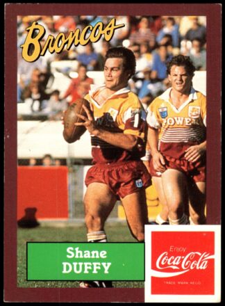 1989 Coca-Cola Promotional Card - Card 31 Shane Duffy Brisbane Broncos