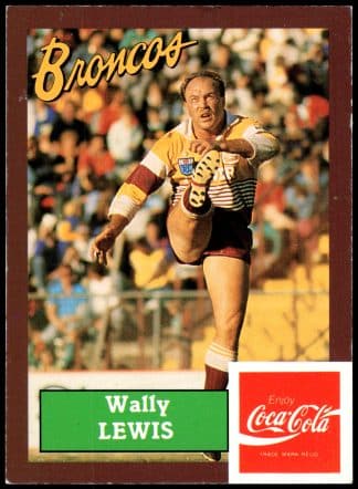 1989 Coca-Cola Promotional Card - Card 34 Wally Lewis Brisbane Broncos