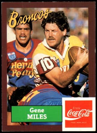 1989 Coca-Cola Promotional Card - Card 37 Gene Miles Brisbane Broncos