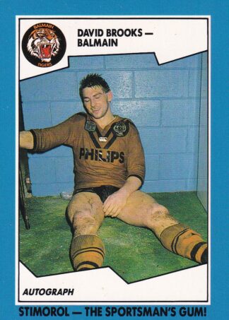 1989 Scanlens Common Card - Base 017 David Brooks Balmain Tigers