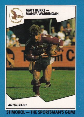 1989 Scanlens Common Card - Base 045 Matt Burke Manly Sea Eagles