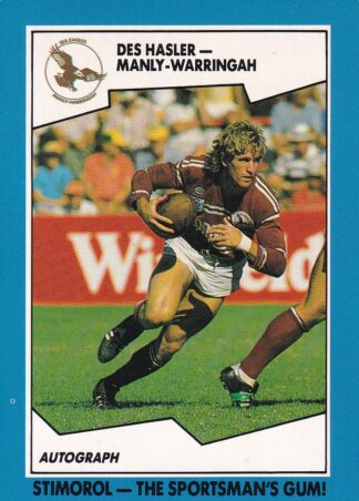 1989 Scanlens Common Card - Base 047 Des Hasler Manly Sea Eagles