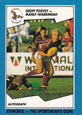1989 Scanlens Common Card - Base 050 Geoff Toovey Manly Sea Eagles