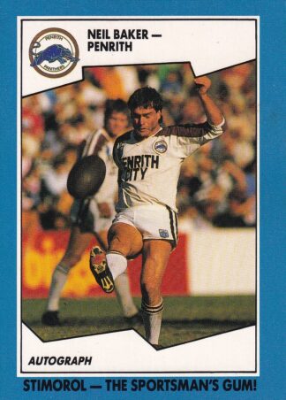 1989 Scanlens Common Card - Base 056 Neil Baker Penrith Panthers