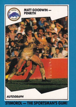 1989 Scanlens Common Card - Base 058 Matt Goodwin Penrith Panthers