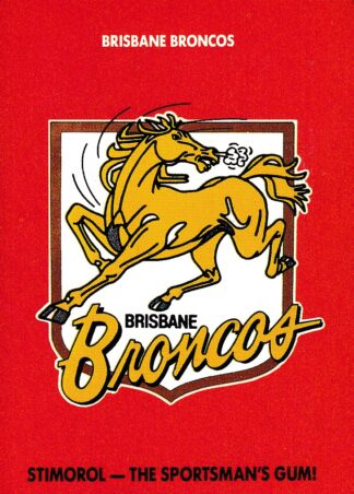 1989 Scanlens Common Card - Base 061 Logo Brisbane Broncos