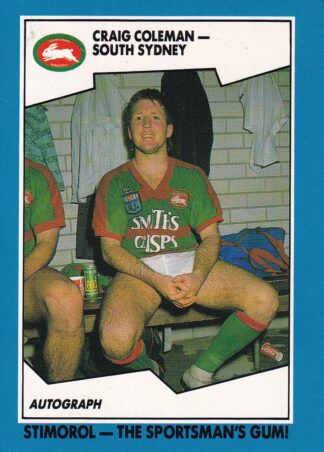 1989 Scanlens Common Card - Base 078 Craig Coleman South Sydney Rabbitohs