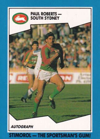 1989 Scanlens Common Card - Base 080 Paul Roberts South Sydney Rabbitohs