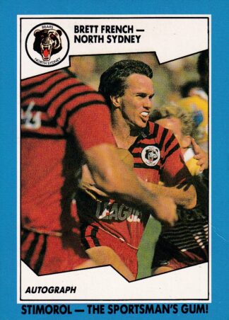 1989 Scanlens Common Card - Base 083 Brett French North Sydney Bears