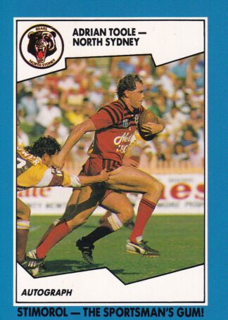 1989 Scanlens Common Card - Base 088 Adrian Toole North Sydney Bears