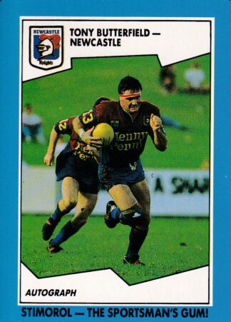 1989 Scanlens Common Card - Base 133 Tony Butterfield Newcastle Knights