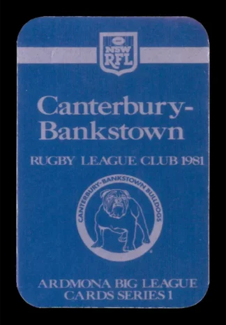 1981 Ardmona Canterbury Bulldogs
