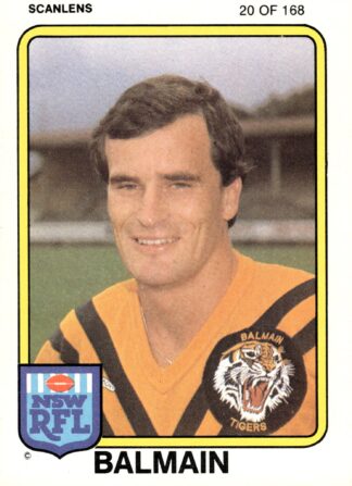1981 Scanlens Common Card - Base 020 Mal Creevey Balmain Tigers
