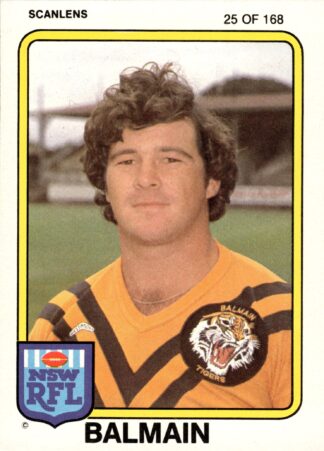 1981 Scanlens Common Card - Base 025 Gary Spears Balmain Tigers