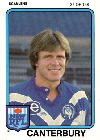 1981 Scanlens Common Card - Base 037 Graeme Hughes Canterbury Bulldogs