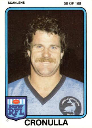 1981 Scanlens Common Card - Base 058 Steve Hansard Cronulla Sharks