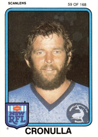 1981 Scanlens Common Card - Base 059 Steve Kneen Cronulla Sharks