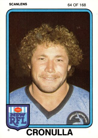 1981 Scanlens Common Card - Base 064 Kurt Sorensen Cronulla Sharks