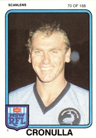 1981 Scanlens Common Card - Base 070 Steve Rogers Cronulla Sharks