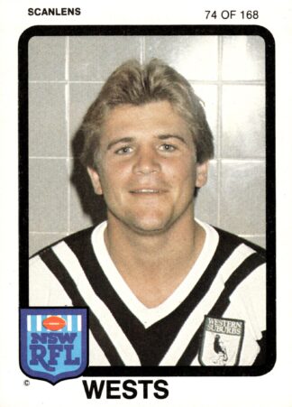 1981 Scanlens Common Card - Base 074 Greg Cox Western Suburbs Magpies