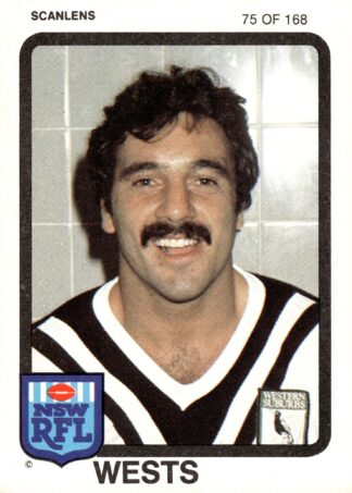 1981 Scanlens Common Card - Base 075 Paul Merlo Western Suburbs Magpies