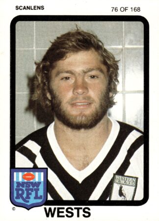 1981 Scanlens Common Card - Base 076 Terry Lamb Western Suburbs Magpies