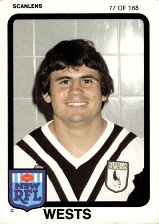 1981 Scanlens Common Card - Base 077 Jim Leis Western Suburbs Magpies