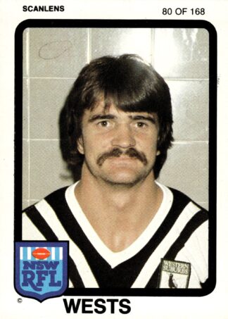 1981 Scanlens Common Card - Base 080 John Ribot Western Suburbs Magpies
