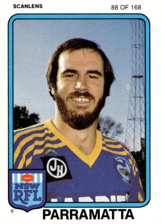 1981 Scanlens Common Card - Base 088 Neville Glover Parramatta Eels