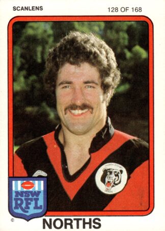 1981 Scanlens Common Card - Base 128 John Gray North Sydney Bears
