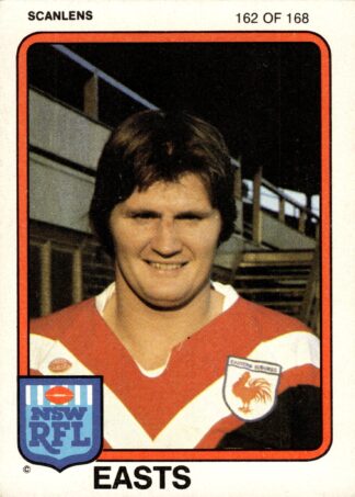 1981 Scanlens Common Card - Base 162 Des O'Reilly Eastern Suburbs Roosters