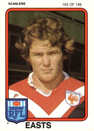 1981 Scanlens Common Card - Base 165 Dave Brown Eastern Suburbs Roosters