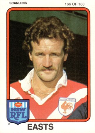 1981 Scanlens Common Card - Base 166 Gary Warnecke Eastern Suburbs Roosters