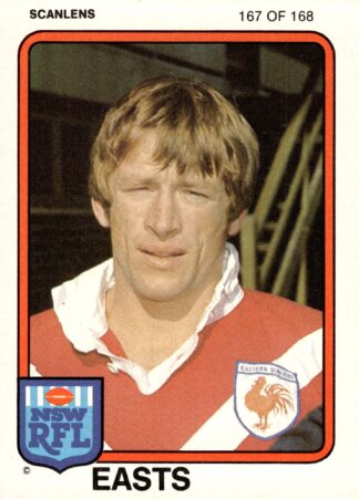 1981 Scanlens Common Card - Base 167 Jeff Masterman Eastern Suburbs Roosters