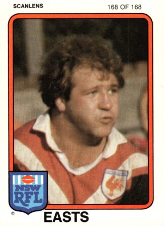 1981 Scanlens Common Card - Base 168 Royce Ayliffe Eastern Suburbs Roosters