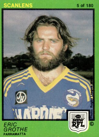 1982 Scanlens Common Card - Base 005 Eric Grothe Parramatta Eels