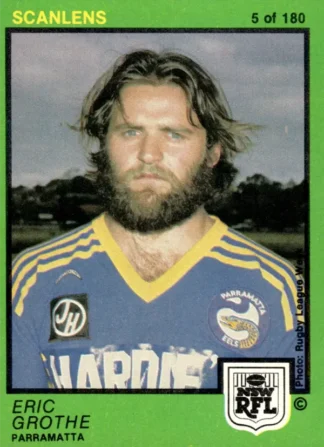 1982 Scanlens Common Card - Base 005 Eric Grothe Parramatta Eels
