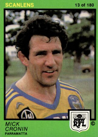 1982 Scanlens Common Card - Base 013 Mick Cronin Parramatta Eels