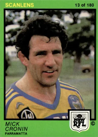 1982 Scanlens Common Card - Base 013 Mick Cronin Parramatta Eels