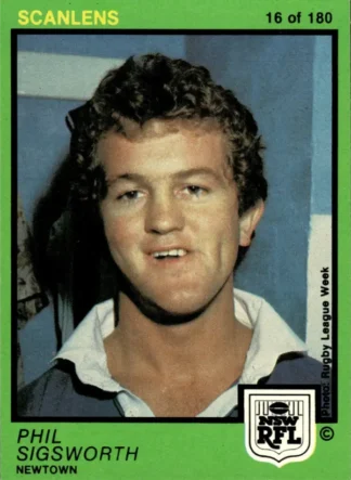 1982 Scanlens Common Card - Base 016 Phil Sigsworth Newtown Jets