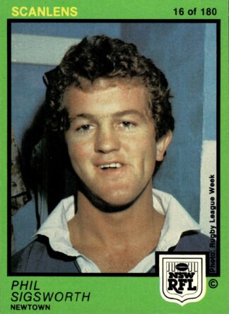 1982 Scanlens Common Card - Base 016 Phil Sigsworth Newtown Jets