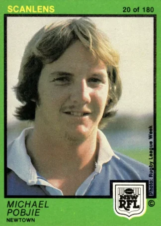 1982 Scanlens Common Card - Base 020 Michael Pobjie Newtown Jets
