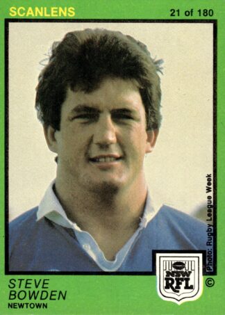 1982 Scanlens Common Card - Base 021 Steve Bowden Newtown Jets