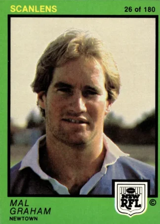 1982 Scanlens Common Card - Base 026 Mal Graham Newtown Jets